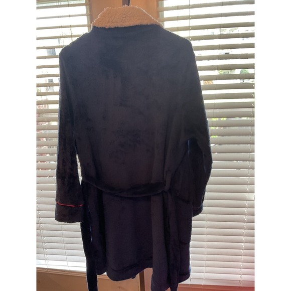 U.S. Polo Assn. Plush Robe Sherpa Collar Belted Pockets Loungewear L/G - Picture 9 of 10